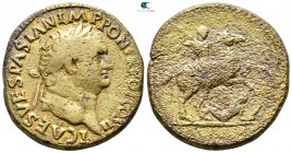 Titus, as Caesar AD 76-78. Struck AD 72.. Rome. Sestertius Æ