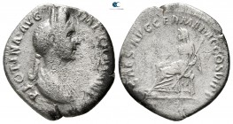 Plotina AD 105-123. Rome. Denarius AR