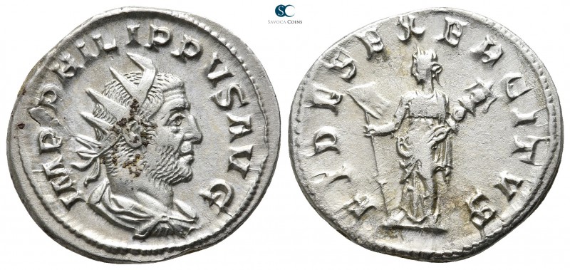Philip I Arab AD 244-249. Rome
Antoninianus AR

22mm., 3,87g.

IMP PHILIPPV...