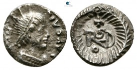 The Ostrogoths. Ravenna AD 493-526.  In the name of Anastasius I. Struck 493-518.. Quarter Siliqua AR