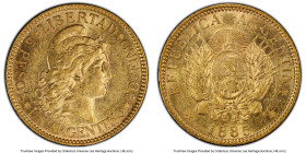 Republic gold 5 Pesos (Argentino) 1885 AU58 PCGS, KM31, Fr-14. HID09801242017 © 2023 Heritage Auctions | All Rights Reserved