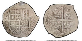 Philip III Cob 4 Reales ND (1616-1617) P-M VF Details (Saltwater Damage) PCGS, Potosi mint, KM9, Cal-771. 13.43gm. The last undated Potosi type here o...