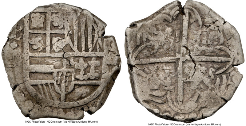 Philip IV Cob 4 Reales 1621 P-P VF Details (Saltwater Damage) NGC, Potosi mint, ...