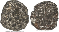 Philip III "Pre-Motherlode Atocha" Cob 8 Reales ND (1613-1617) P-Q Genuine NGC, Potosi mint, KM10, Cal-916. 12.08gm. Grade "9 points". Salvaged from t...
