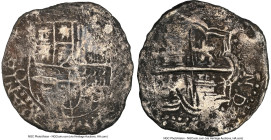 Philip III "Pre-Motherlode Atocha" Cob 8 Reales ND (1612-1616) P-Q Genuine NGC, Potosi mint, KM10, Cal-916. 23.15gm. Grade "10 points". Salvaged from ...