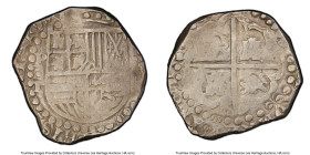 Philip III Cob 8 Reales ND (1618-1621) P-T VF35 PCGS, Potosi mint, KM10, Cal-Type 165. Transposed castles and lions variety. 26.61gm. Well-struck and ...