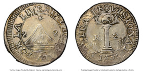 Provisional 2 Reales 1834 XF Details (Cleaned) PCGS, Cf. KM-11.6, KM-11.13, cf. Yonaka-B-62. A seemingly unlisted variety with "R" left and "2" right ...
