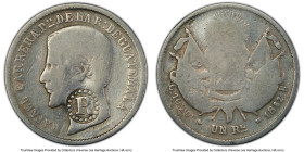 El Salvador. Republic Counterstamped Real ND (1862-63) VG Details (Cleaned) PCGS, KM89. Host: Guatemala Republic Real 1862-R; Counterstamp: "R" in bea...