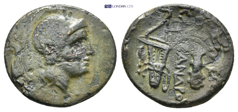 UNCERTAIN MINT. AE ovestruck on a bronze issue of Alexander III of Macedon (336-...