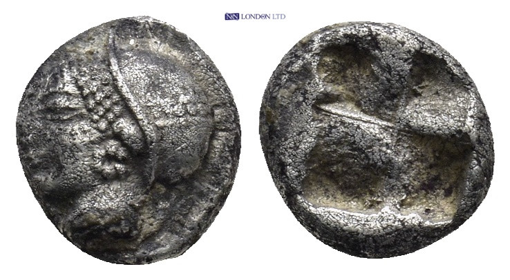 IONIA, Phokaia. Circa 521-478 BC. AR obol. (10mm, 1.33 g) Phokaic standard. Obv:...