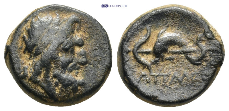 PAMPHYLIA. Attaleia. Ae (Circa 159-100 BC). (4.93Gr. 15mm.)
 Laureate head of Po...