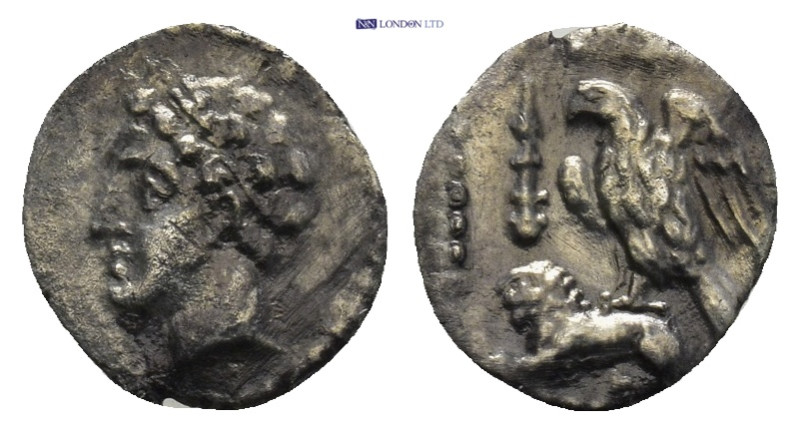 CILICIA. Uncertain. (4th century BC). AR Obol. (10mm, 0.5 g) Obv: Male head left...