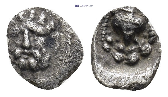 CILICIA, Isaura. Circa 333-322 BC. AR Hemiobol (8mm, 0.31 g). Head of Herakles f...