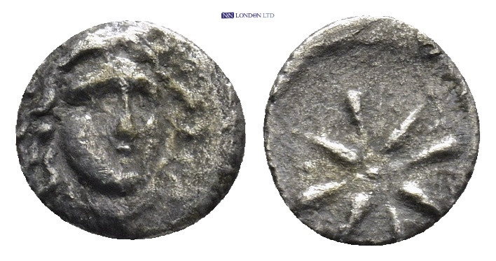 Satraps of Caria. Halikarnassos. Pixodaros 341-336 BC. Obol AR (8mm, 0.62 g). Fa...