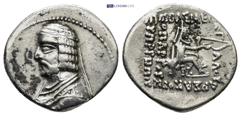 KINGS OF PARTHIA. Arsakes XVI, 78/7-62/1 BC. Drachm (20mm, 4.0 g). Diademed and ...