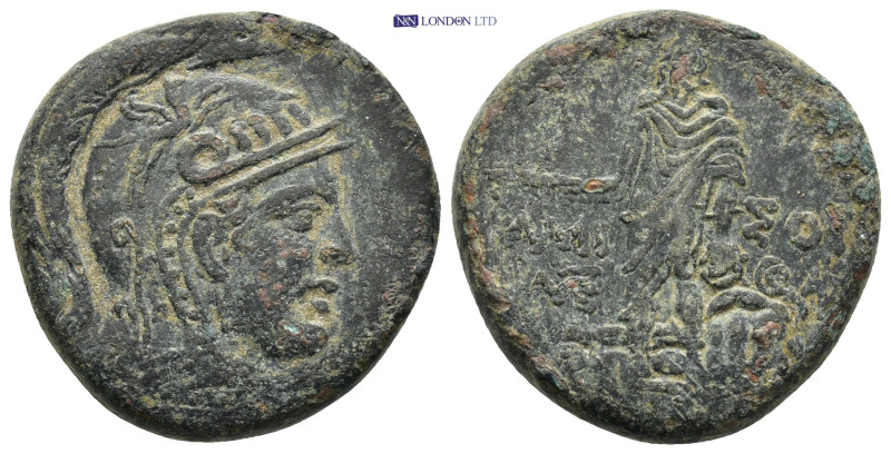 PONTOS, Amisos. Late II Century BC. AE (28mm 19.35 g). Helmeted head of Athena /...