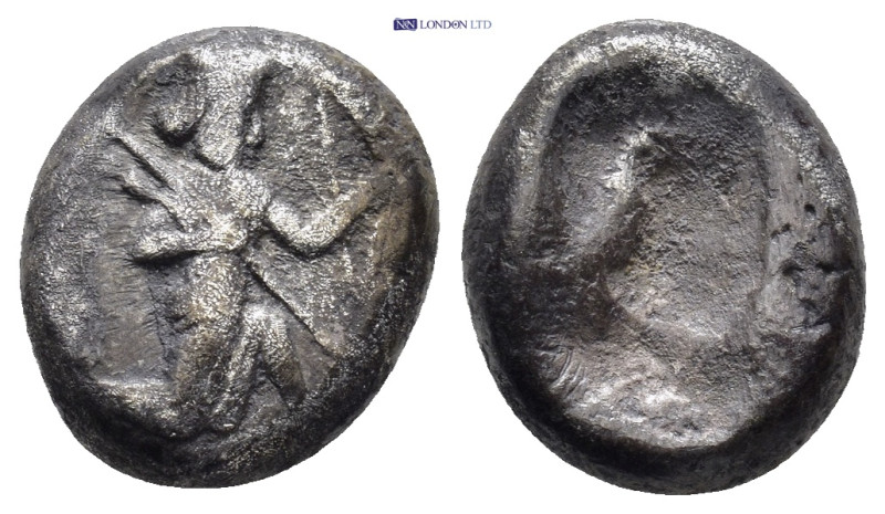 Kings of Persia. Xerxes II or Darios II AR Siglos. (18mm, 5.17 g ) Sardis c. 485...