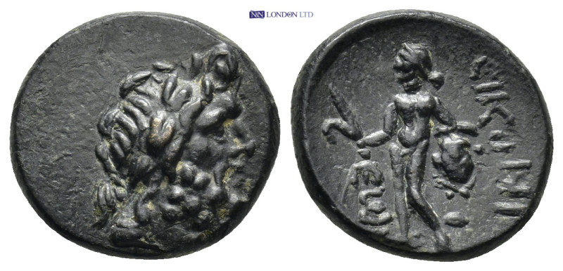 LYCAONIA, Eikonion. 1st century BC. AE (4.23 Gr. 16mm.). 
Laureate head of Zeus ...