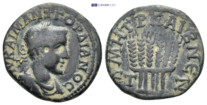 CAPPADOCIA, Caesarea-Eusebia. Gordian III. AD 238-244.AE (6.61 Gr. 23mm.) 
Laure...