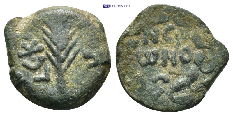 Judaea, Procurators. Porcius Festus. 59-62 C.E. AE prutah (16mm, 2.69 g). Procur...