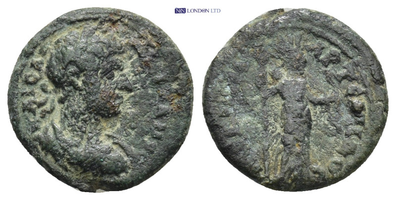 PAMPHYLIA. Perge. Hadrian (117-138). Ae. (15mm, 2.7 g) Obv: ΑΔΡΙΑΝΟС ΚΑΙСΑΡ. Lau...