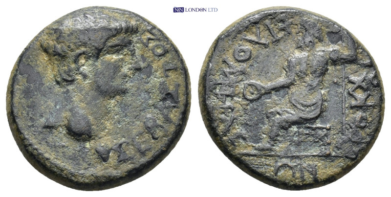 Phrygia, Acmonea. Nero, circa 65 AD. AE. (6 Gr. 19mm.)
Laureate bust of Nero wit...