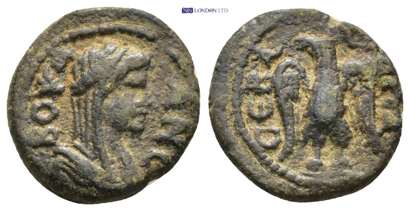 Phrygia, Sebaste. AE (3.37 Gr. 18mm.)
Veiled bust of Boule right. 
Rev. Eagle fa...