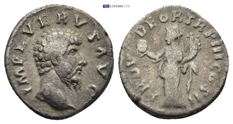 Lucius Verus AD 161-169. Rome Denarius AR (17mm, 2.9 g) IMP L VERVS AVG, bare he...