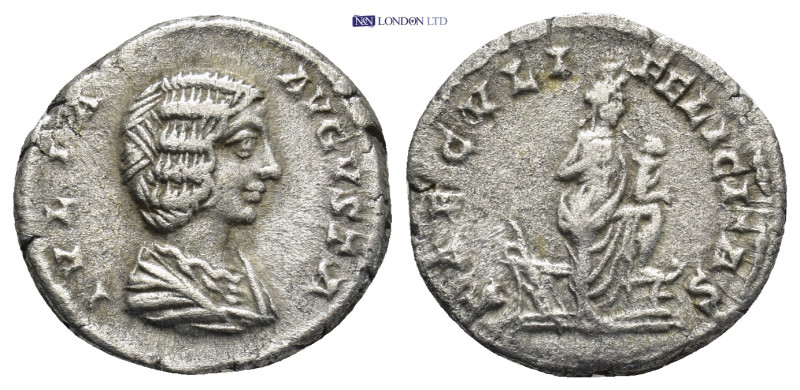 Julia Domna, AD 193-217. AR, Denarius. (17mm, 3.61 g) . Rome. Obv: IVLIA AVGVSTA...