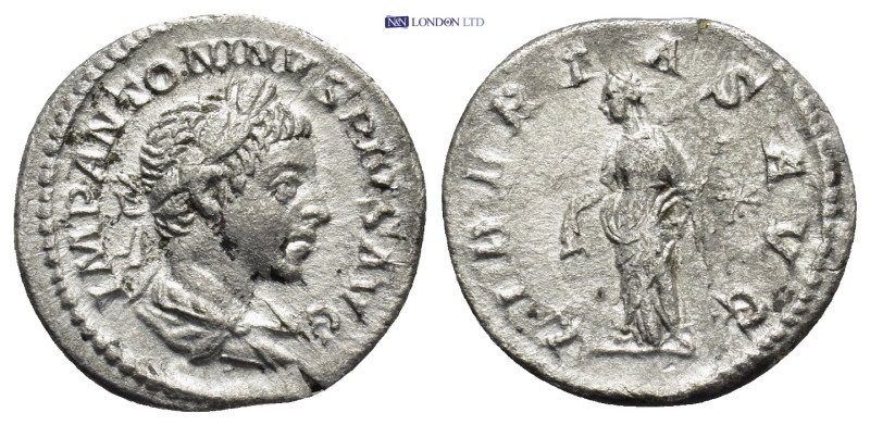 Elagabalus AR Denarius. (19mm, 2.86 g) Rome, AD 218-222. IMP ANTONINVS PIVS AVG,...