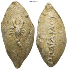 Greek sling bullet. (35mm, 33.38 g) Scorpion / Poliarchos (ΠΟΛΙΑΡΧΟΥ)