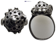 A bronze ring with geometric shapes. (17mm, 8.69 g)