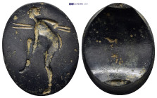 A ring stone with female figure standing. Holding right heel. (27mm, 11.04 g)