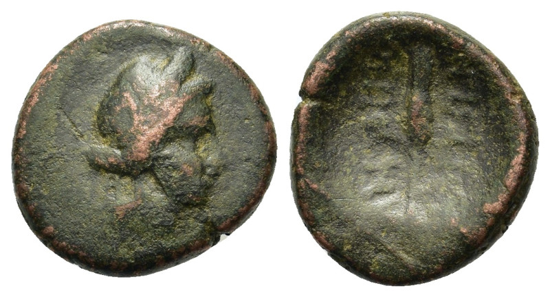 Macedon, Amphipolis, after 148 BC. Æ (15mm, 3.00g). Head of Demeter r. R/ Grain ...