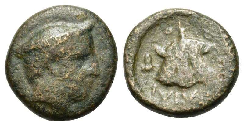 Macedon, Tragilos, c. 400 BC. Æ (15mm, 4.15g). Head of Hermes right, wearing pet...