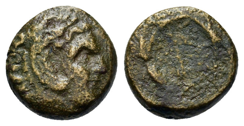 Macedon, Uncertain mint. Æ (13,2mm, 3.1g). Head of Herakles r. R/ Club(?) within...