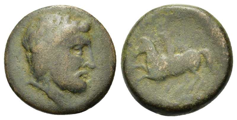 Thessaly, Krannon, c. 350-300 BC. Æ Dichalkon (18mm, 5.1g). Laureate head of Pos...