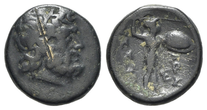 Thessaly, Larissa Kremaste (2nd century BC). Æ Dichalkon (17mm, 4.31g, 6h). Laur...