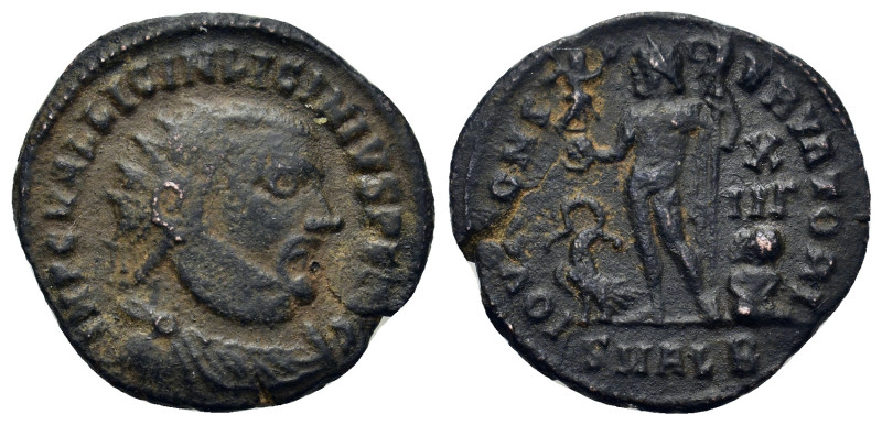 Licinius I (308-324). Æ Follis (19,4mm, 3g). Alexandria, AD 321-324. Radiate, dr...