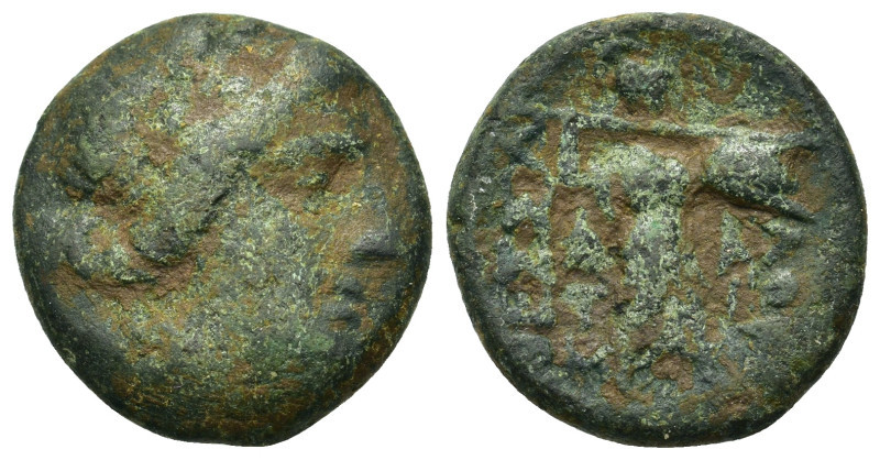 Thessaly, Thessalian League (120-50 BC). Æ (19mm, 6.73g). Laureate head of Apoll...