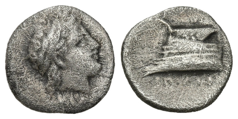 Bithynia, Kios, c. 345-315 BC. AR 1/4 Drachm (12,13mm, 0.97g). Laureate head of ...