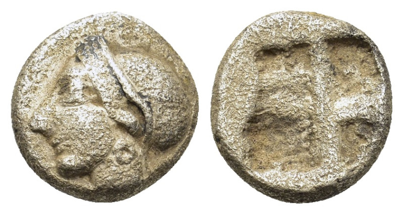 Ionia, Phokaia, c. 521-478 BC. AR Diobol (8,5mm, 0.9g). Head of nymph to l., wea...