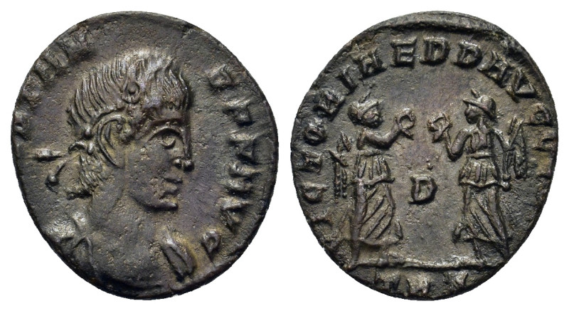 Constans (337-350). Æ (14mm, 1.43g, 12h). Treveri, 347-8. Diademed, draped and c...