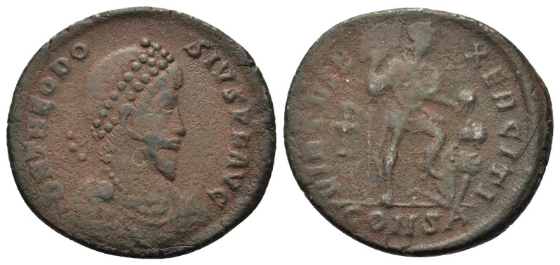 Theodosius I (379-395). Æ Follis (23,2mm, 4.3g). Constantinople, AD 387-392. Dia...