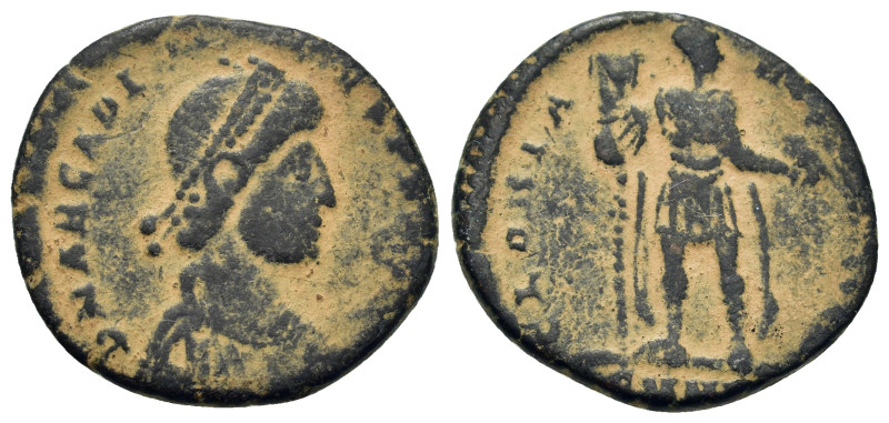 Arcadius (383-408). Æ (21,3mm, 4.86g). Nicomedia. Diademed, draped and cuirassed...