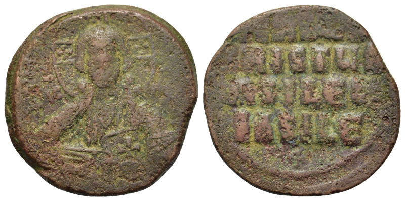 Anonymous, time of Basil II and Constantine VIII (976-1025). Æ 40 Nummi (27,4mm,...