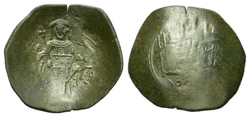 Isaac II Angelos (1185-1195). Æ Trachy (27mm, 3.36g). Constantinople. Virgin ent...