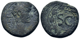 Augustus (27 BC-AD 14). Seleucis and Pieria, Antioch. Æ (27.5mm, 19.05g). Laureate head r. R/ SC within wreath. RPC I, 4248; McAlee 209