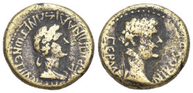 Germanicus, with Agrippina Senior (Died AD 19 and 33, respectively). Phrygia, Aezanis. Æ (17,55mm, 3.43g). Commemorative issue. Laureate head of Germa...