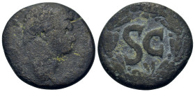 Domitian (81-96). Seleucis and Pieria, Antioch. Æ (26mm, 13.2g). Laureate head r. R/ SC within laurel wreath. RPC II, 2021; SNG Copenhagen 178.